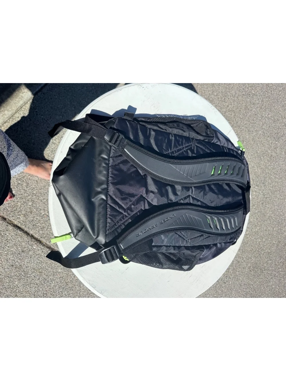 Under Armour Black Neon Green Backpack UA Storm Laptop School Sports Bag